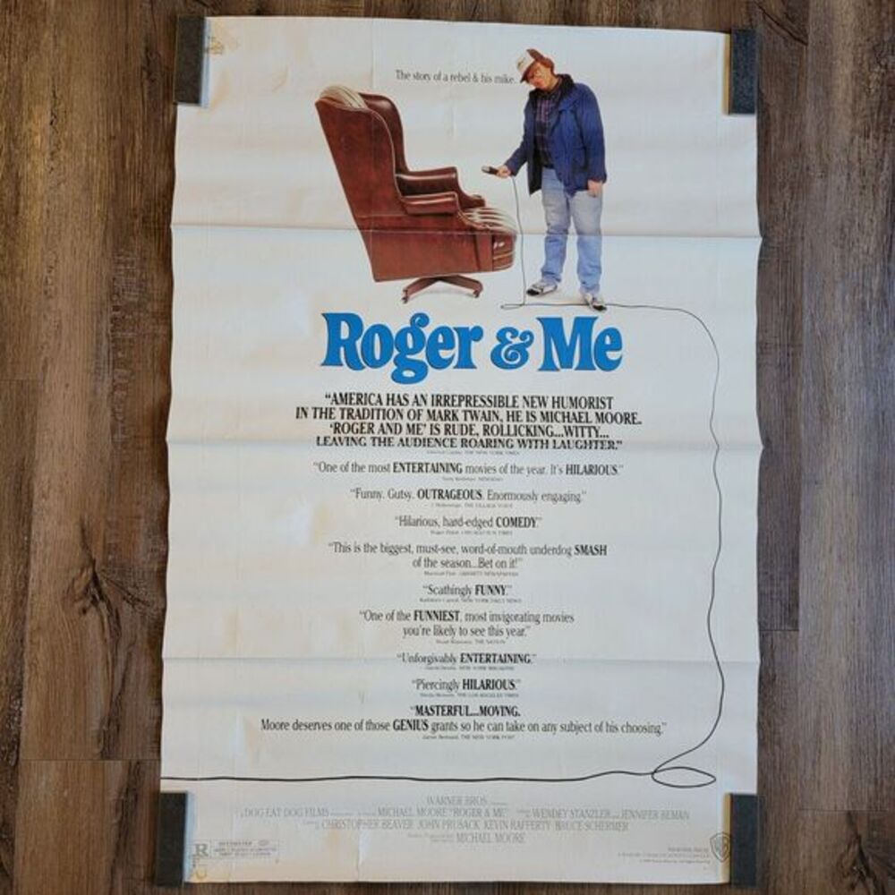 ROGER AND ME Original Theatrical Movie Poster Michael‎ Moore 40x27